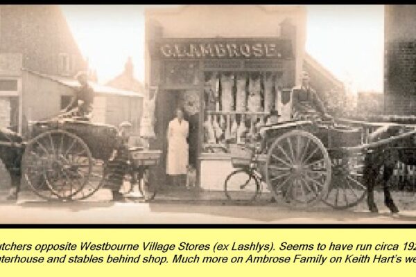 WESTBOURNE HISTORY PHOTO, AMBROSE, NORTH STREET, MONKS HILL, BUTCHER
