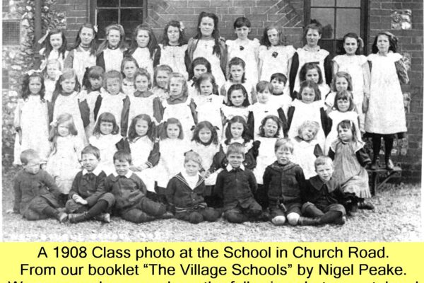 WESTBOURNE HISTORY PHOTO, SCHOOL, CHURCH ROAD, CLASS, 1908, VILLAGE SCHOOLS