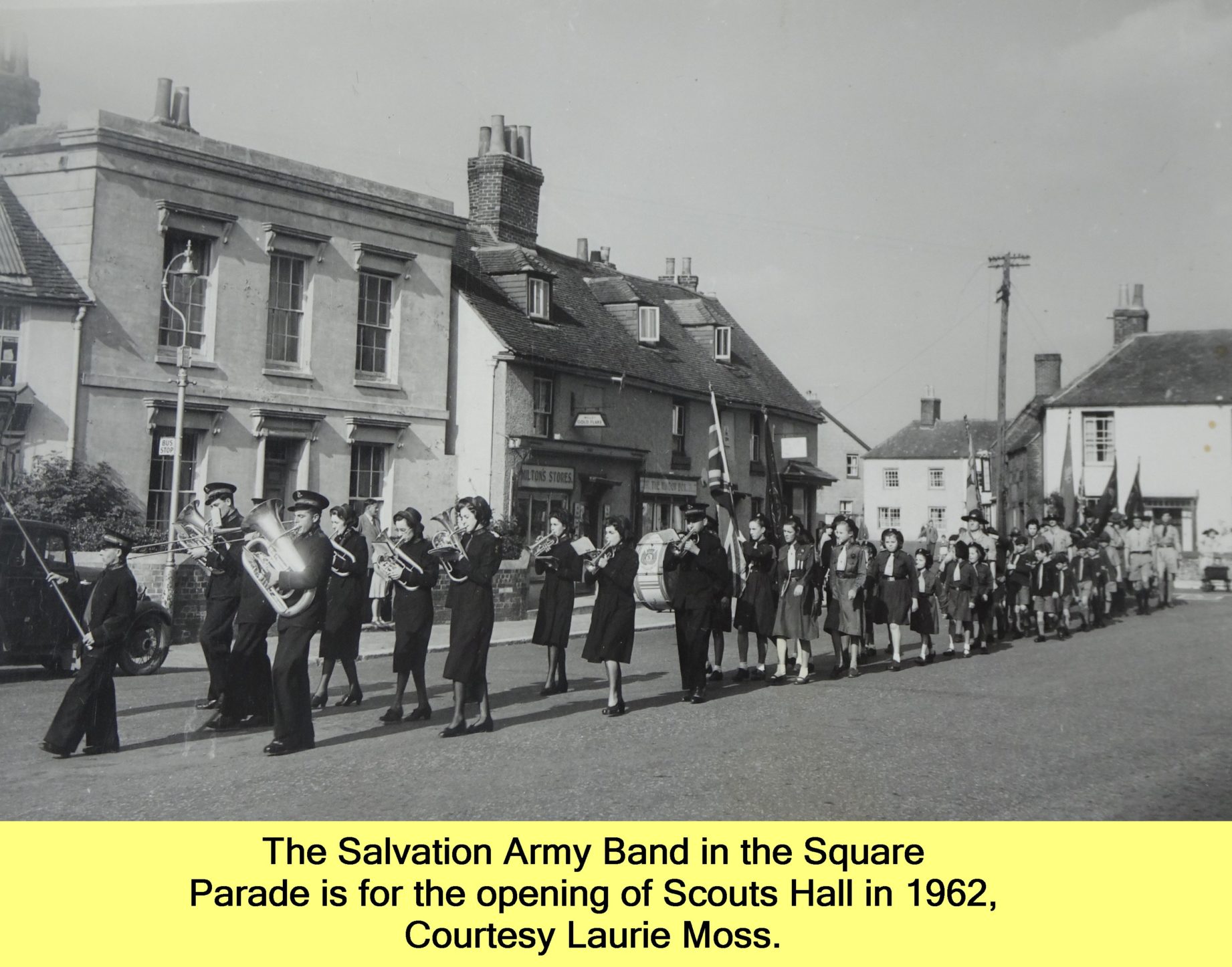 WESTBOURNE HISTORY PHOTO, SALVATION ARMY, BAND, SQUARE, SCOUTS, 1962