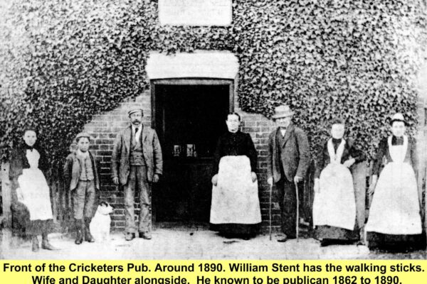 WESTBOURNE HISTORY PHOTO, CRICKETERS, PUB, COMMONSIDE, 1890, PUBLICAN, Stent,
