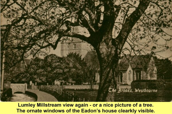 WESTBOURNE HISTORY PHOTO, LUMLEY MILLSTREAM, CHURCH, St. JOHN, SPIRE, 1770, REV EADON. MIIS