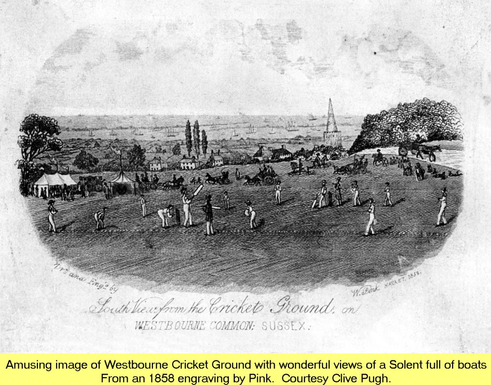 WESTBOURNE HISTORY PHOTO, WESTBOURNE CRICKET, GROUND, CLUB, PINK, 1858