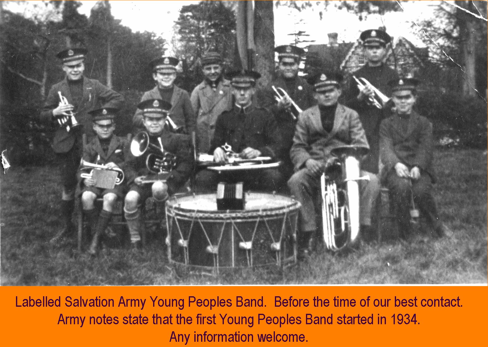 WESTBOURNE HISTORY PHOTO, SALVATION ARMY, YOUNG PEOPLES BAND